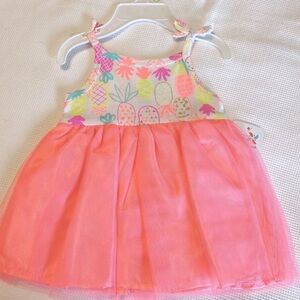 Baby girl tule dress with bright color and pineapples size 3 months